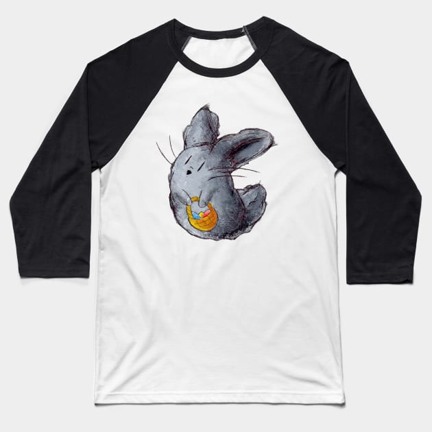 Dusty Easter Bunny Baseball T-Shirt by KristenOKeefeArt